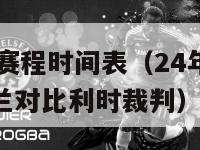 24年欧洲杯赛程时间表（24年欧洲杯赛程时间表乌克兰对比利时裁判）